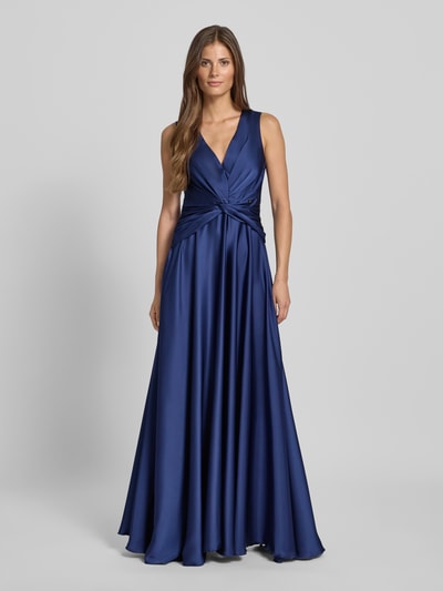 Rinascimento Avondjurk met V-hals en knoopdetail Blauw - 4