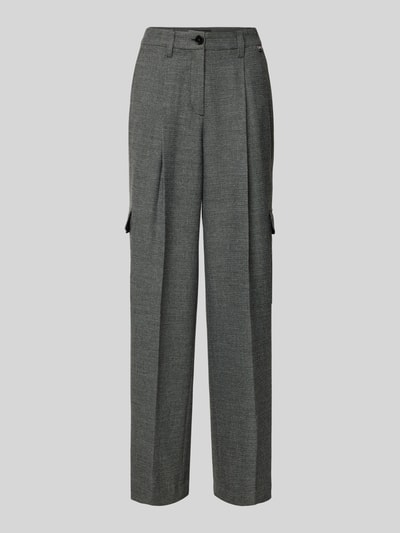 Marc Cain Wide leg stoffen broek met bandplooien Zwart - 2