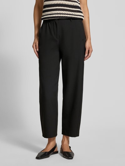 OPUS PANTS Spodnie materiałowe z prostą nogawką i lamowaną kieszenią z tyłu model ‘Mette’ Czarny 4