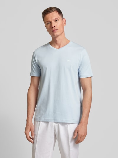 Fynch-Hatton T-shirt met V-hals Lichtblauw gemêleerd - 4