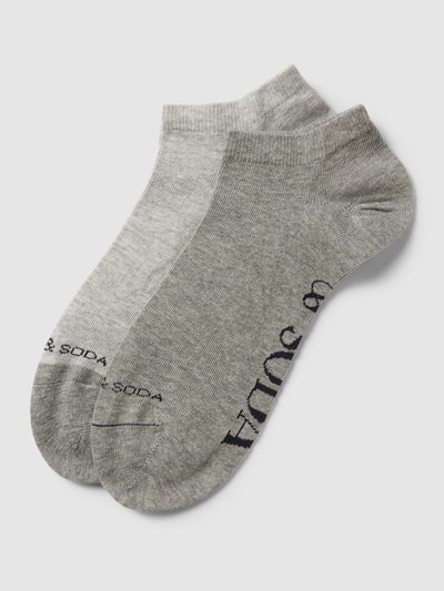 Scotch & Soda Sneakersocken mit Label-Detail im 2er-Pack Mittelgrau Melange 1