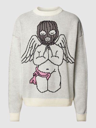 REVIEW Sweter z dzianiny z nadrukiem ANGEL Écru 2