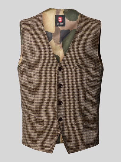 CG - Club of Gents Gilet met paspelzak op de borst, model 'Morley' Lichtbruin - 2