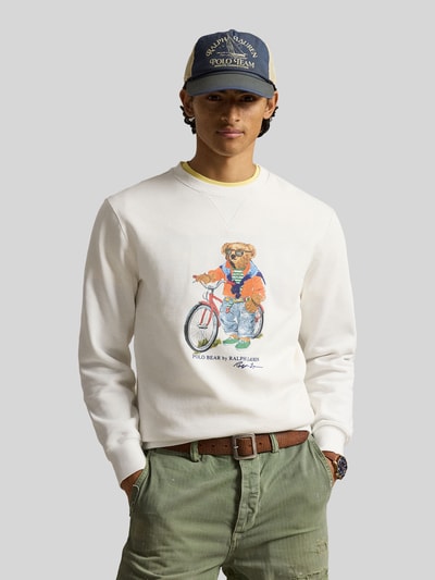 Polo Ralph Lauren Regular Fit Sweatshirt aus Baumwoll-Mix mit Polo Bear Print Weiss 4
