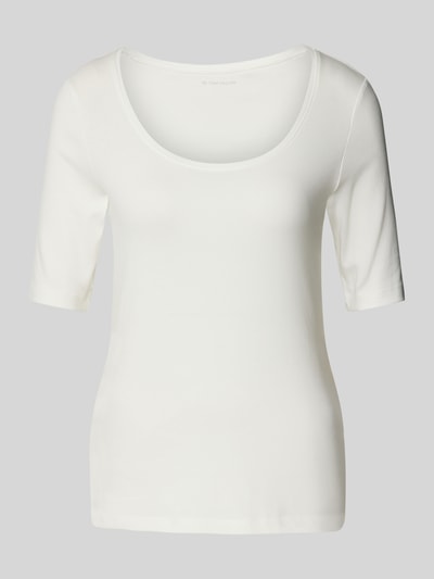 Tom Tailor Regular Fit T-Shirt aus Baumwoll-Mix Offwhite 2