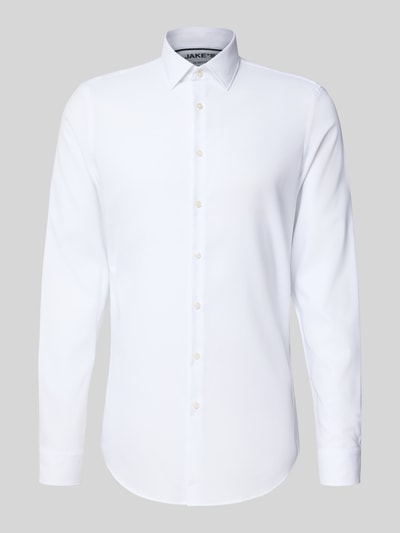 Jake*s Slim Fit Business-Hemd mit extra langem Arm Weiss 2