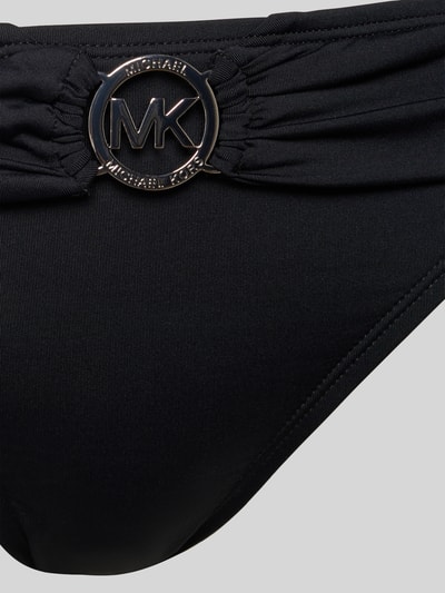 Produktfoto, czarne figi bikini z logo model 'SOLIDS' od Michael Kors, mieszanka materiałów z dodatkiem streczu, dopasowany krój