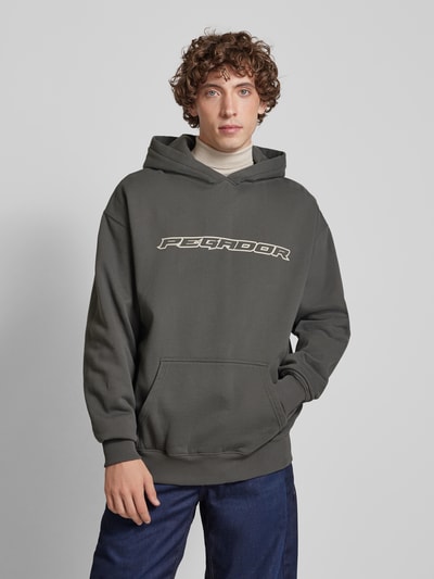 Pegador Oversized hoodie met labelprint, model 'ALDEN' Antraciet - 4