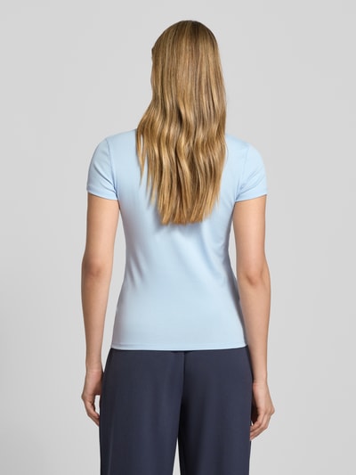 Marc Cain Slim fit T-shirt met polokraag Lichtblauw - 5