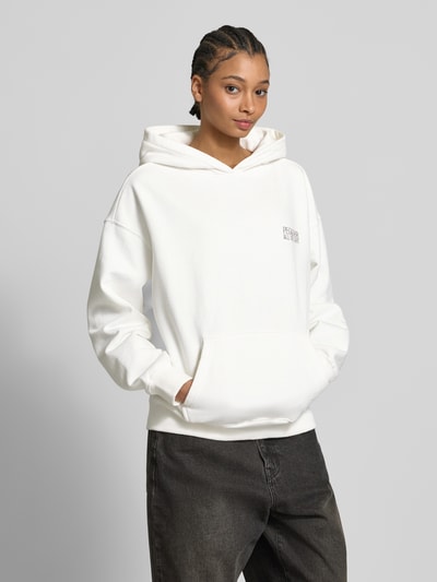 Pegador Oversized hoodie met labelprint, model 'BEALI' Ecru - 4