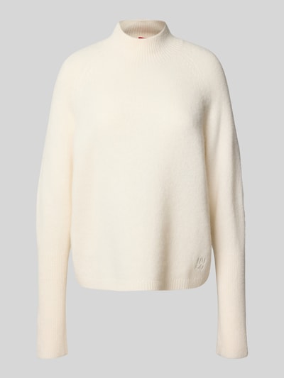 HUGO Relaxed Fit Strickpullover aus Woll-Mix mit Alpaka Modell 'SURPIO' Offwhite 2
