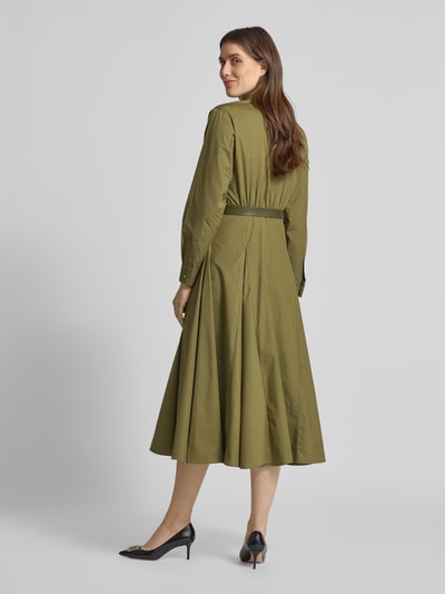 Max Mara Studio Hemdblusenleid mit Taillengürtel Modell 'DANCING' Khaki 5