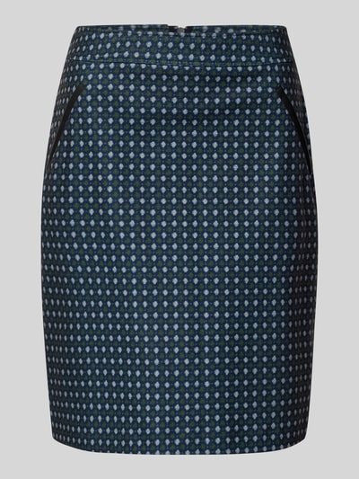 Christian Berg Woman Knielanger Rock mit Nahtreißverschluss Dunkelblau 2