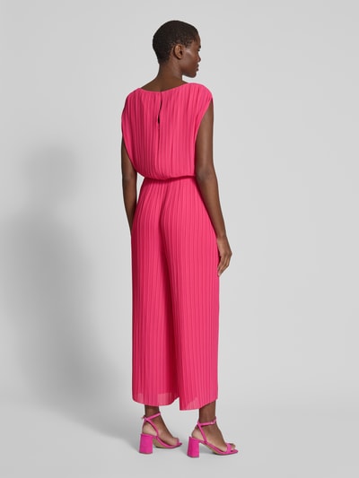 s.Oliver BLACK LABEL Regular fit jumpsuit met ronde plissé Felroze - 5