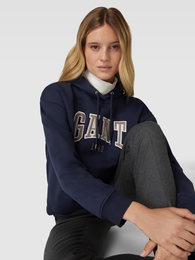 Gant Hoodie mit Label-Stitching Marine 3