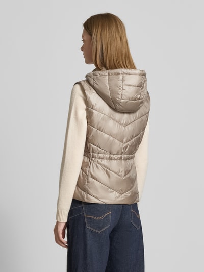 monari Kamizelka pikowana z kapturem i kieszeniami zapinanymi na zamek błyskawiczny Szarobrązowy 5