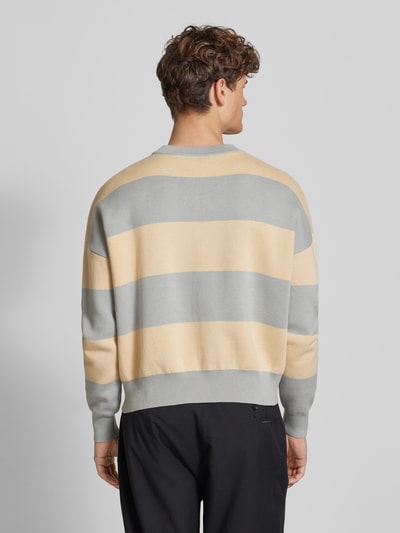 PROHIBITED Gebreide pullover met labelprint Lichtgrijs - 5