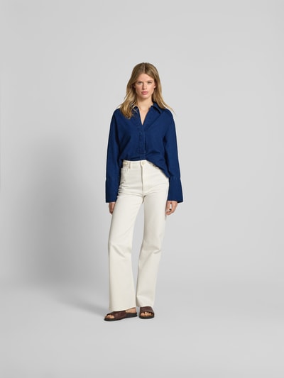 Closed Jeansbluse aus Leinen-Mix Marine 1