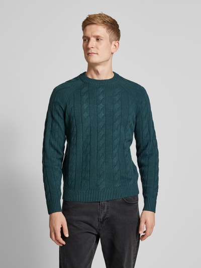 ECOALF Strickpullover mit gerippten Abschlüssen Modell 'TILOALF' Dunkelgruen 4