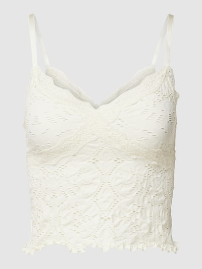 Only Korte top met kant, model 'SILVA' Offwhite - 2