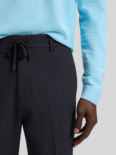 BOSS Green Tapered fit pantalon van strijkvriendelijk materiaal model 'T_CONVERT' Donkerblauw - 3
