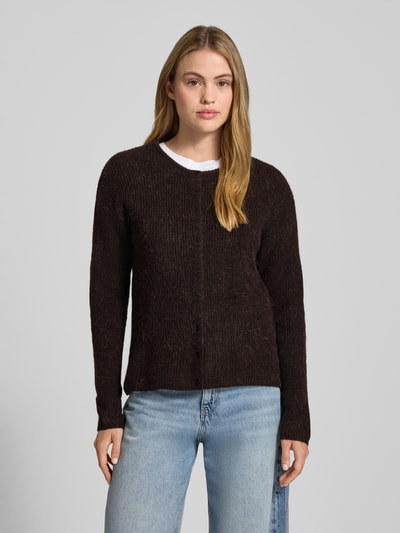 ICHI Kurtka z dzianiny z okrągłym dekoltem model ‘KAMARA’ Ciemnobrązowy 4