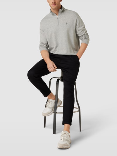 Polo Ralph Lauren Sweatshirt mit Label-Stitching Mittelgrau meliert 1