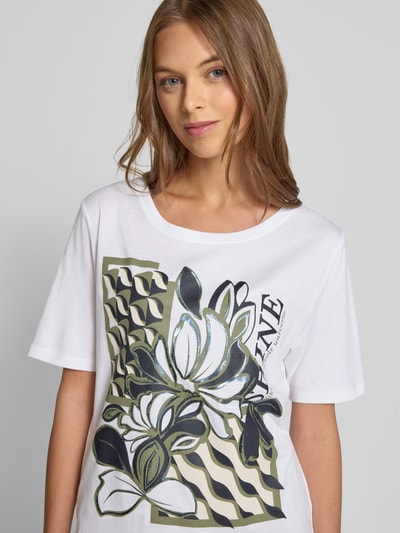 Betty Barclay T-Shirt mit Motiv-Print und Rundhalsausschnitt Weiss 3