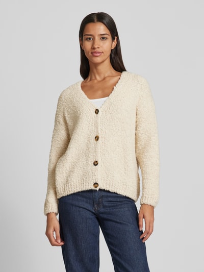 ZABAIONE Strickjacke mit gerippten Abschlüssen Beige 4