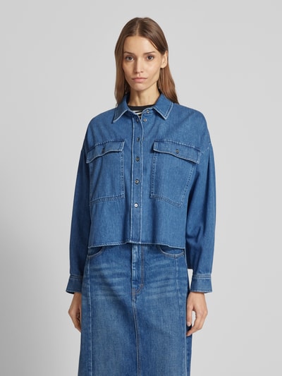 Weekend Max Mara Regular Fit Jeansbluse mit Umlegekragen Modell 'ZEMIRA' Blau 4