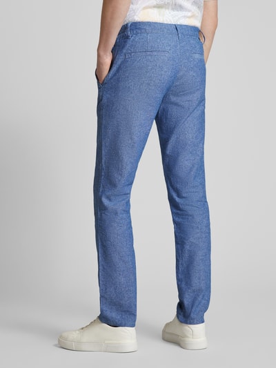 Tom Tailor Regular fit chino met knoop- en ritssluiting Blauw gemêleerd - 5