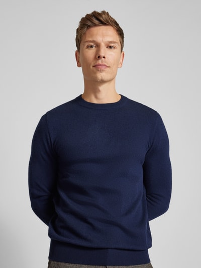 Christian Berg Men Strickpullover mit gerippten Abschlüssen Marine 3