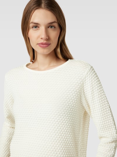 FREE/QUENT Strickpullover mit Strukturmuster Modell 'Dodo' Offwhite 3