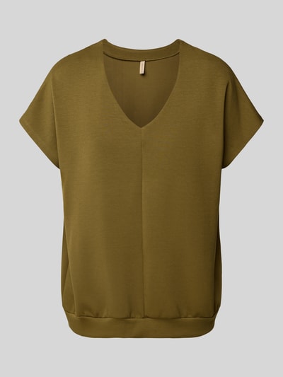 Soyaconcept T-Shirt mit V-Ausschnitt Modell 'BANU' Khaki 2