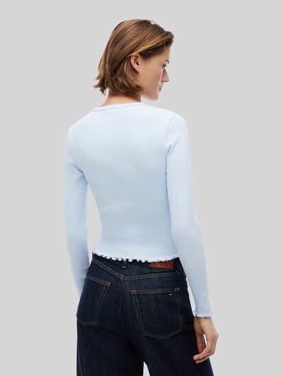 Tommy Jeans slim fit shirt met lange mouwen van katoenmix Lichtblauw - 5