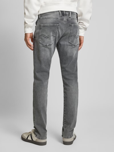 Replay Slim fit jeans in used-look, model 'ANBASS' Zilver - 5