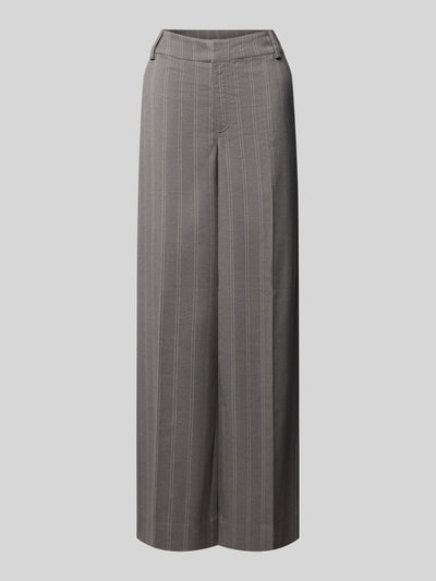 My Essential Wardrobe Wide leg stoffen broek met riemlussen, model 'Tito' Middengrijs - 2