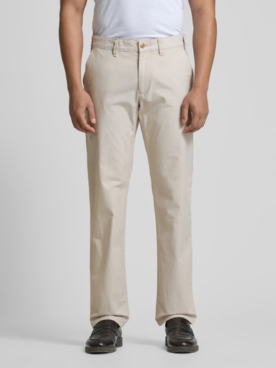 Christian Berg Men Regular Fit Chino mit Strukturmuster Kitt Melange 4