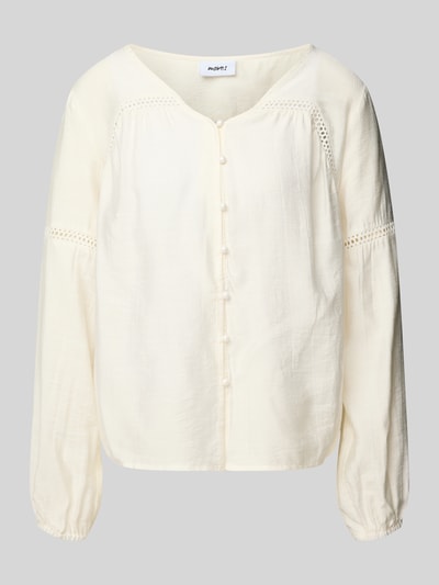 moves Bluse mit Lochstickerei Modell 'Lilyana' Weiss 2