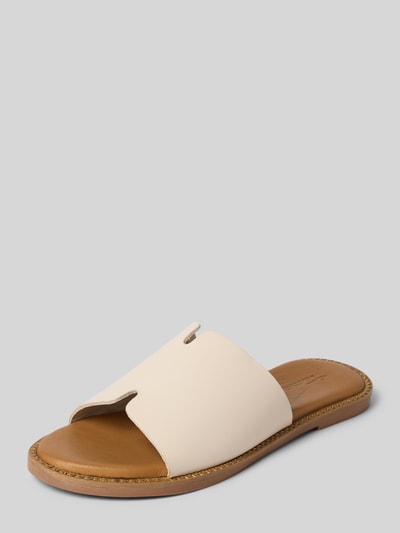 Tamaris Slippers van leer met licht gestructureerde zool Offwhite - 1