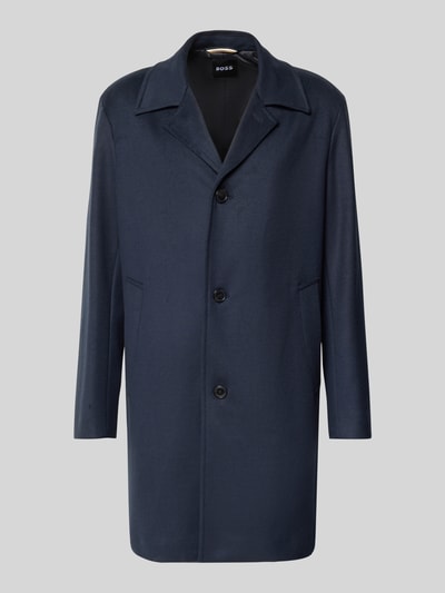 BOSS Relaxed fit lange jas met reverskraag, model 'CLARK' Marineblauw - 2