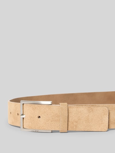 BOSS Gürtel aus Veloursleder Modell 'MIRTO' Beige 2