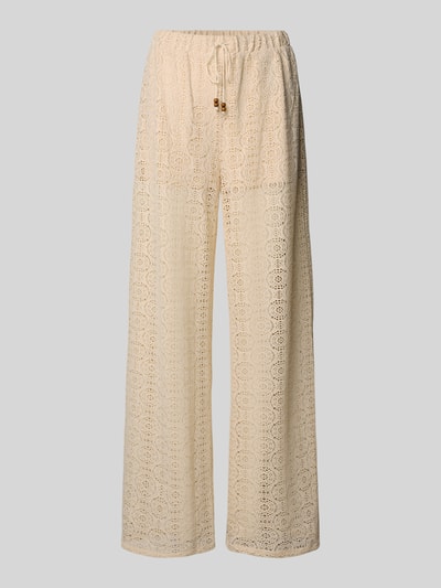 Vero Moda Wijde broek van kant, model 'MAYA' Offwhite - 2