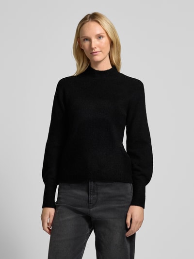 Vero Moda Sweter z dzianiny o kroju regular fit z bufiastymi rękawami model ‘PIPPA’ Czarny 4