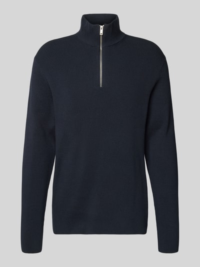Lindbergh Gebreide pullover met schipperskraag Marineblauw - 2