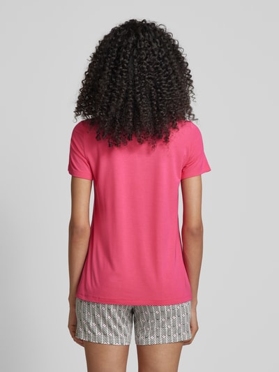 Schiesser T-shirt in effen design, model 'Mix+Relax' Fuchsia - 5