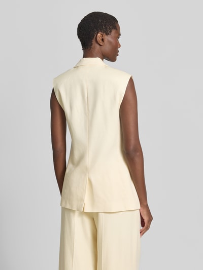 Jake*s Cocktail Gilet met reverskraag en knoopsluiting Lichtgeel - 5