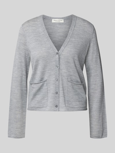 Marc O'Polo Regular Fit Strickjacke aus Schurwoll-Mix Mittelgrau 2