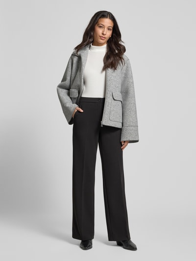 Christian Berg Woman Selection Wide fit jack met wol en viscose Middenbruin gemêleerd - 1