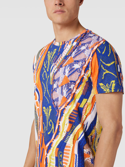 CARLO COLUCCI T-shirt met all-over motief Oranje - 3